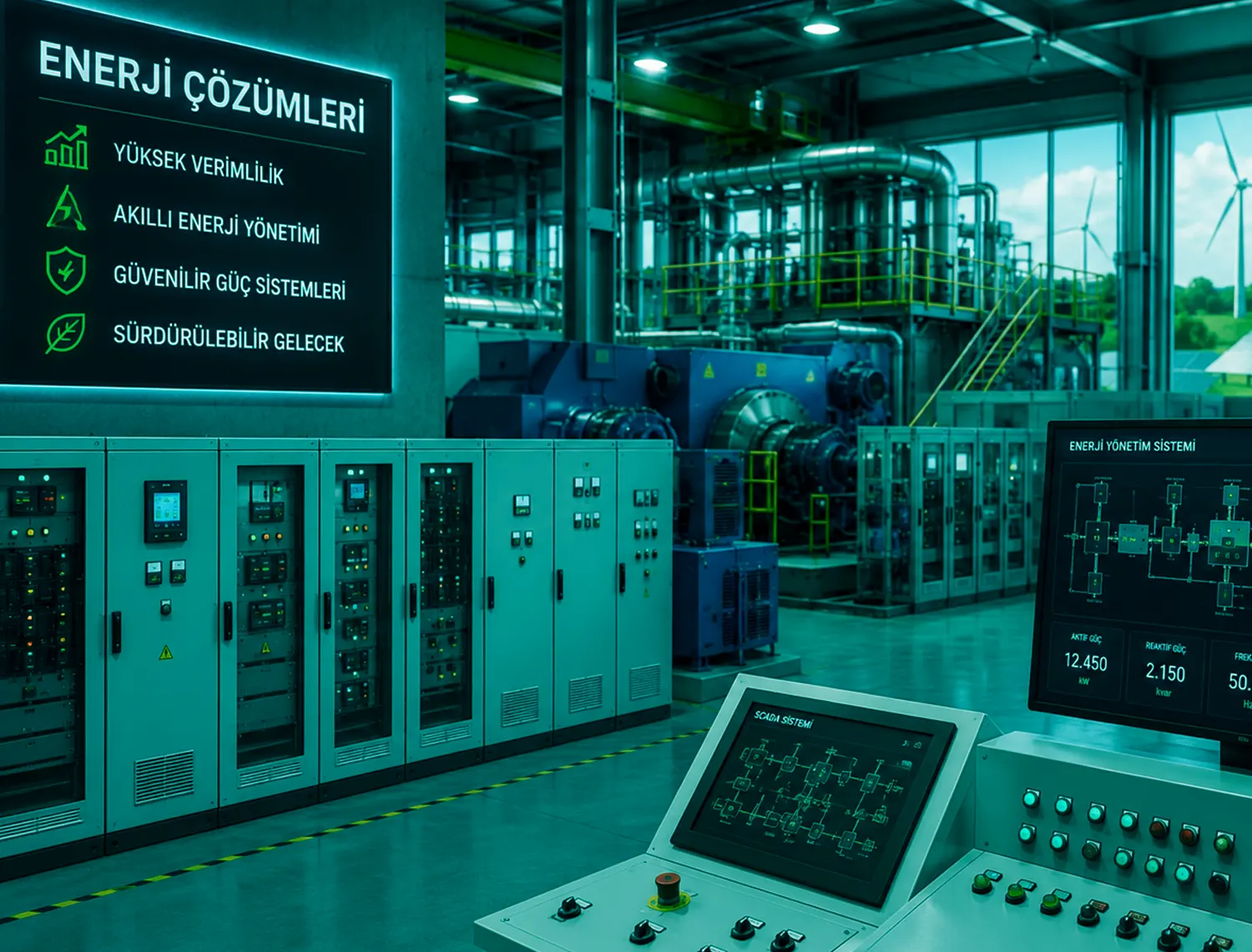 Endüstriyel enerji tesisinde vibrasyon motoru